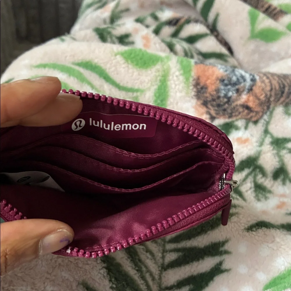 lululemon athletica Burgundy Zip Pouch with Green Coin Case - Picture 2 of 6